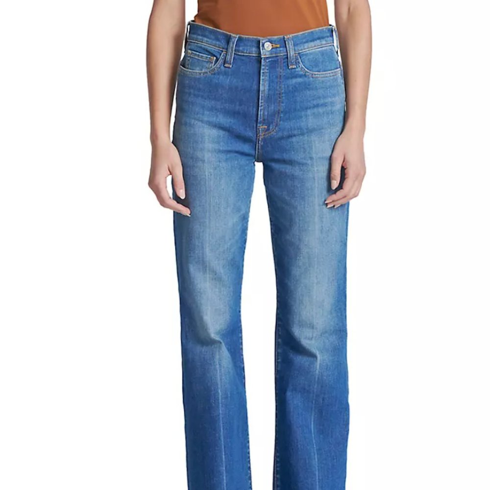 7 For All Mankind Easy High-Rise Stretch Boot-Cut Jeans, 26